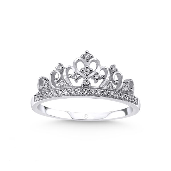 Pırlantalı Tasarım Crown Yüzük Sertifikalı